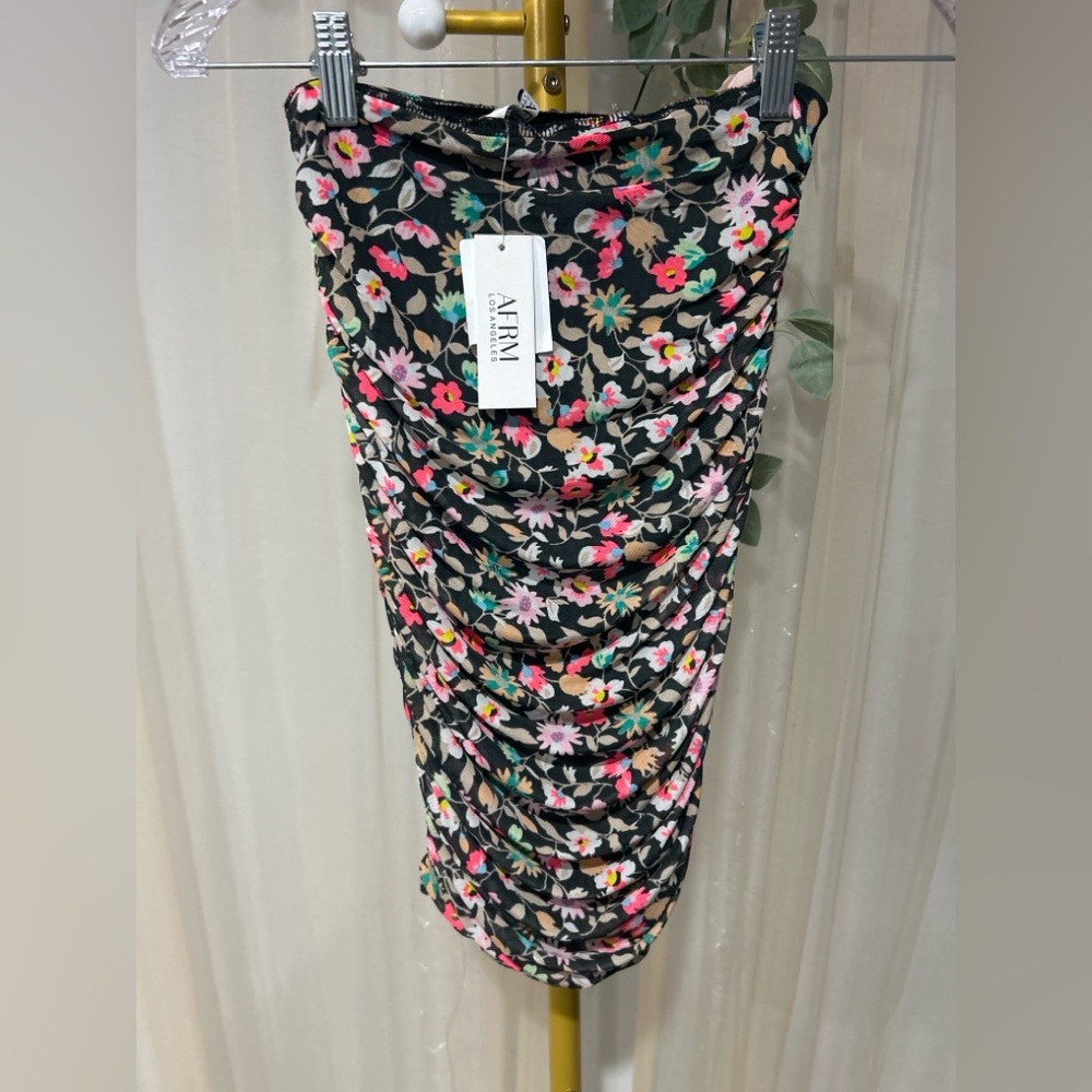 AFRM Ruched Floral Mini Skirt | XS | NWT
